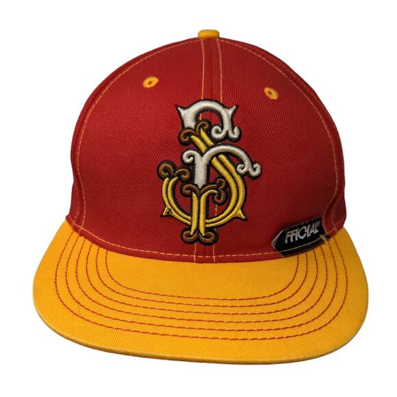 Snap It Back Official Snapback Hat Red Yellow Embroidered Logo OSFA - Picture 1 of 9